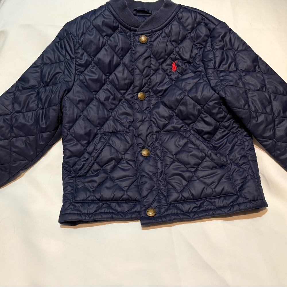 Polo by Ralph Lauren Navy Quilted Puffer Jacket with Red Pony